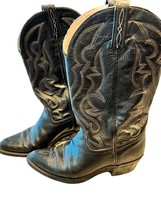 Vtg Mens Durango Embroidered Western Cowboy Black Boots Size 9 D - £29.67 GBP