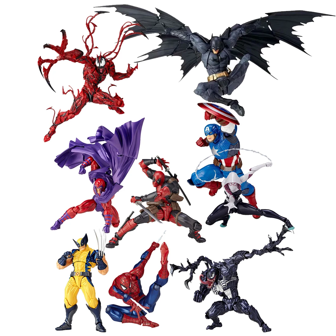 The Amazing Revoltech Yamaguchi Deadpool Venom Deathstroke Magneto Gwen Stacy - £23.43 GBP+