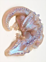 Orchid Sleeping Dragon, Colorchanging Hand painted resin winged serpent,... - $18.00