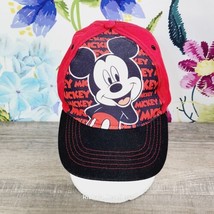 Disney Mickey Mouse Boys Youth Strap Back Hat Kids Baseball Cap Adjustable Red - £7.90 GBP