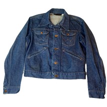 Vintage 1970s Wrangler 124mj Dark Wash Denim Jacket Size 40  Sanforized ... - $140.00