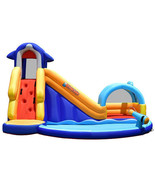 Inflatable Bouncy House with Slide and Splash Pool without Blower - Colo... - €419,64 EUR
