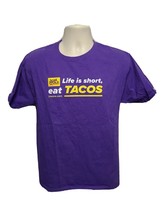 Jose Ole Life is Short eat Tacos Adult Medium Purple TShirt - £11.63 GBP