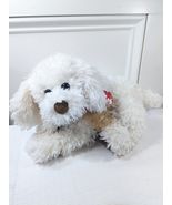 Ty Classic Rabble Puppy Plush White Dog Stuffed Animal floppy brown bow ... - $19.66 CAD