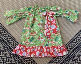 Girl’s Boutique Style Christmas Dress Size Medium Red And Green - £10.46 GBP