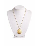 Vintage Liz Claiborne Gold Tone 6-Section Floating Oval Pendant Necklace LC - $25.20