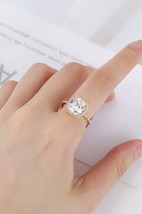 14k Gold Plated Diamond Ring Royal Luxury Elegant Retro Big Diamond Gold ring - £94.42 GBP