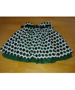 THE CHILDRENS PLACE GIRLS WHITE W/GREEN POLKA DOTS CORDUROY SKIRT W/BELT... - $7.69