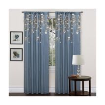 Lush Decor Flower Drop Curtain Panel, Blue  - $55.00