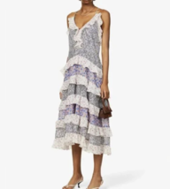 Maje Contrast Ruffled Organic Cotton Rissola Dress ( XS ) - $197.97