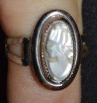 Vintage Sarah Coventry Sterling Silver Intaglio Woman Ring size 6 - £87.92 GBP