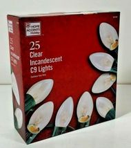 New Home Accents Holiday 25 Clear White Incandescent C9 Lights Christmas - £13.46 GBP