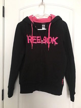 Reebok Women&#39;s Black Pink Full Zip Sweatshirt Hoodie Jacket Size Small - £34.48 GBP