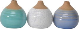 Vases Vase Casual Home Bud Blue Glazed White Turquoise Set 3 Ceramic - £143.05 GBP
