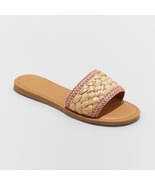 Universal Thread Women&#39;s Dez Woven Slide Sandals Size 9.5 Rose Pink New - $19.34