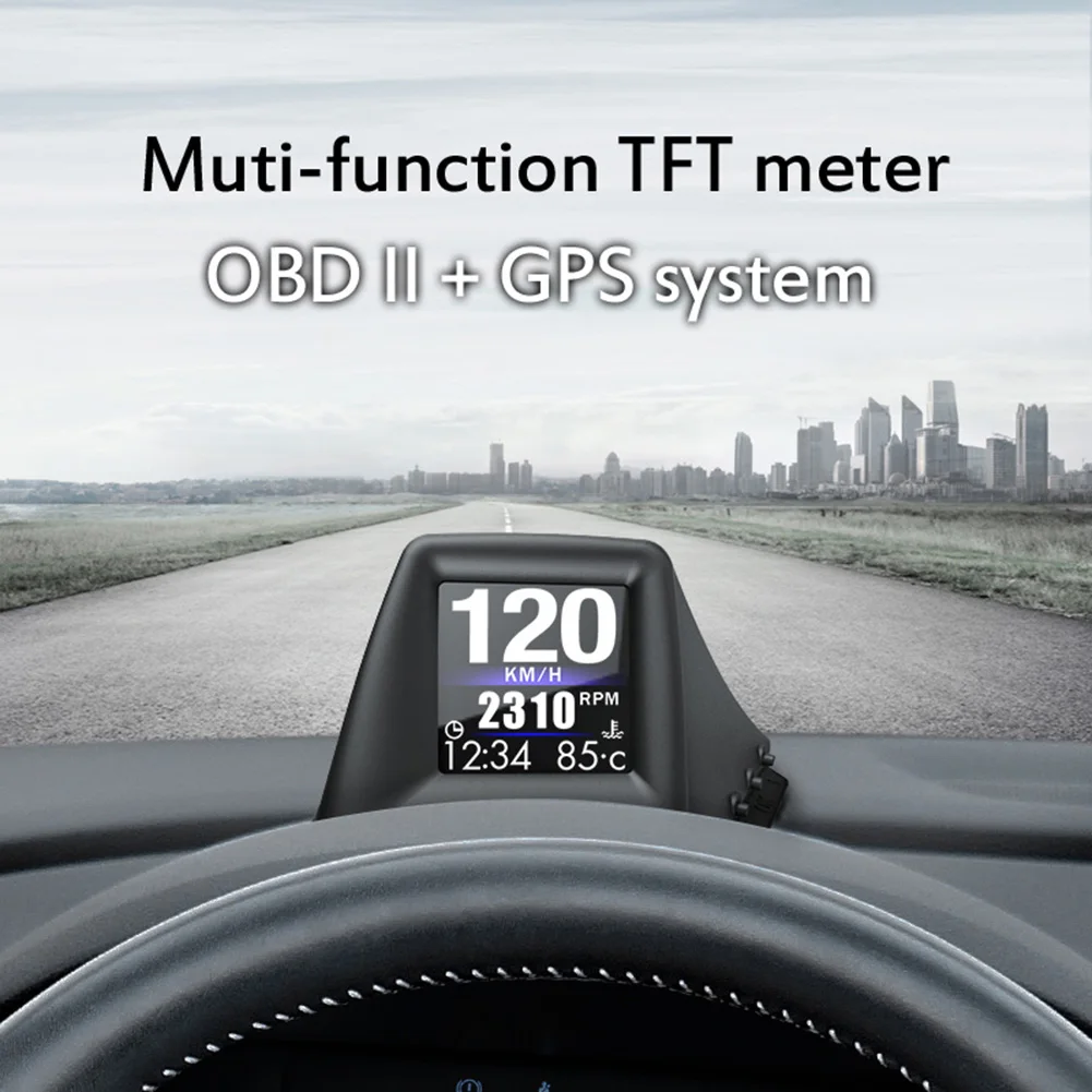 Head Up Display Car GPS Gauge Digital Speedometer RPM Turbo Oil Pressure Water - £31.73 GBP