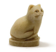 Cat Whistle Figurine Chinese Soapstone Carved Stone 1960&#39;s Mid-Century 1.5&quot; H. - £17.32 GBP