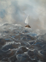 36&quot; Acrylic Seascape / Sailboat Canvas Painting -: Rdoward Fine Art - £174.37 GBP