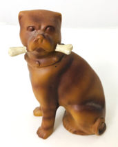 Boxer Dog Figurine Handsome Manly Holding Big Bone 5.5 inches tall Resin... - £15.60 GBP