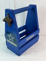 Dallas Cowboys NFL Wood Drink / Beer Wood Carrier w/ Handle &amp; Bottle Opener - £15.82 GBP