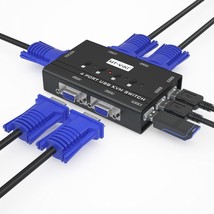 Kvm Switch Vga, 4 Port Kvm Switch W/ 4 Kvm Cables For 4 Computers Share ... - £33.72 GBP