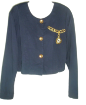 Vintage Crop Top Jacket M Marnie West Clock Retro embroidery art to wear... - £31.06 GBP