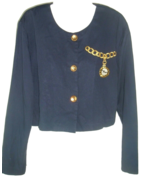 Vintage Crop Top Jacket M Marnie West Clock Retro embroidery art to wear... - £31.13 GBP