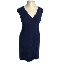 Andre Oliver Formal Ruched Sheath Blue Dress ~ Sz 6 ~ Knee Length ~ Lined  - $24.29