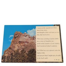 Postcard Mt Rushmore Poem South Dakota Black Hills Chrome Unposted - £5.40 GBP