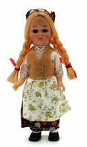 Vintage Nationality Doll Poland Dress Floral Sleeping Eyes Toy Blonde - $9.69