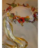 Golden Meadow  - Silk Flower Natural style Head Wreath/ Renaissance /Wed... - £38.92 GBP