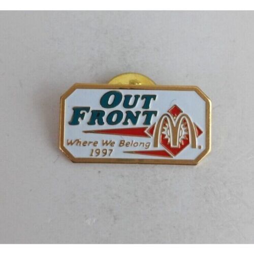 Vintage 1997 Out Front Where We Belong McDonald&#39;s Employee Lapel Hat Pin - $9.22