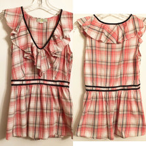 Anthropologie LIL Pink Plaid Sleeveless Longer Cotton Top Size XS / 0 - £7.90 GBP