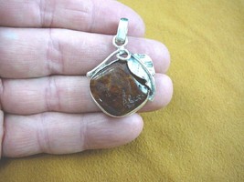 (P45-10) 9.5 grams  AMBER oval Poland .925 Sterling SILVER fruit leaf PENDANT - £79.95 GBP