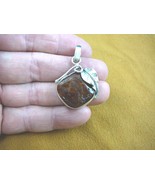 (P45-10) 9.5 grams  AMBER oval Poland .925 Sterling SILVER fruit leaf PE... - $100.03