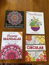 Lot Of Beautiful Flower Mandalas Floral Bouquets By Tarbox Circular Adult Colori - £6.86 GBP