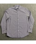 Duchamp Shirt Men&#39;s Large 16 Blue London Tailored Fit Button Up 100% Cotton - $639.55 MXN