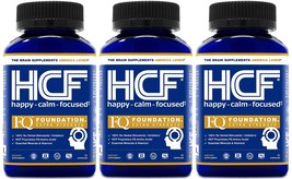 HCF Happy, Calm &amp; Focused | Focus, Attention &amp; Mood Supplement (30 Caps/3-Pack) - £37.95 GBP