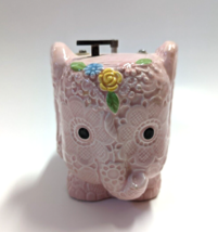 Pink Elephant Napcoware Music Box Planter ceramic figurine Schubert&#39;s Lullaby - £15.71 GBP