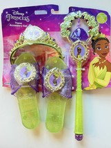 ⚡️ DISNEY 100 YEARS Princess Tiana Accessory Set Tiara Wand &amp; Shoes NEW - £15.90 GBP