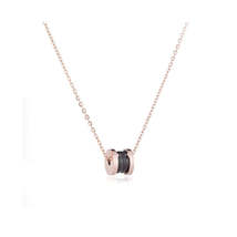 Black Acrylic &amp; 18K Rose Gold-Plated Coil Pendant Necklace - £11.98 GBP