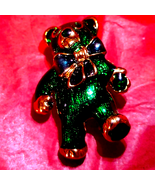 Green vintage teddy bear with a blue bow~Cutest teddy bear I&#39;ve ever seen! - £18.68 GBP