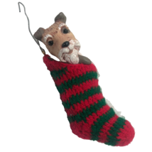 Scottish Terrier Dog in Red Stocking Christmas Ornament Holiday Decoration 3&quot; - £10.27 GBP