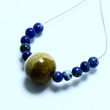 Image Jasper Lisse Rond Lapis Lazuli Perles Briolette Naturel Desseré Gemme - £2.29 GBP
