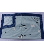 Minky baby blanket - small - artic animals - cactus - light blue - standard - $50.00