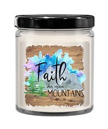 Azcatie Designs Bible Verse Candle Faith Can Move Mountains Hand Poured ... - £21.67 GBP