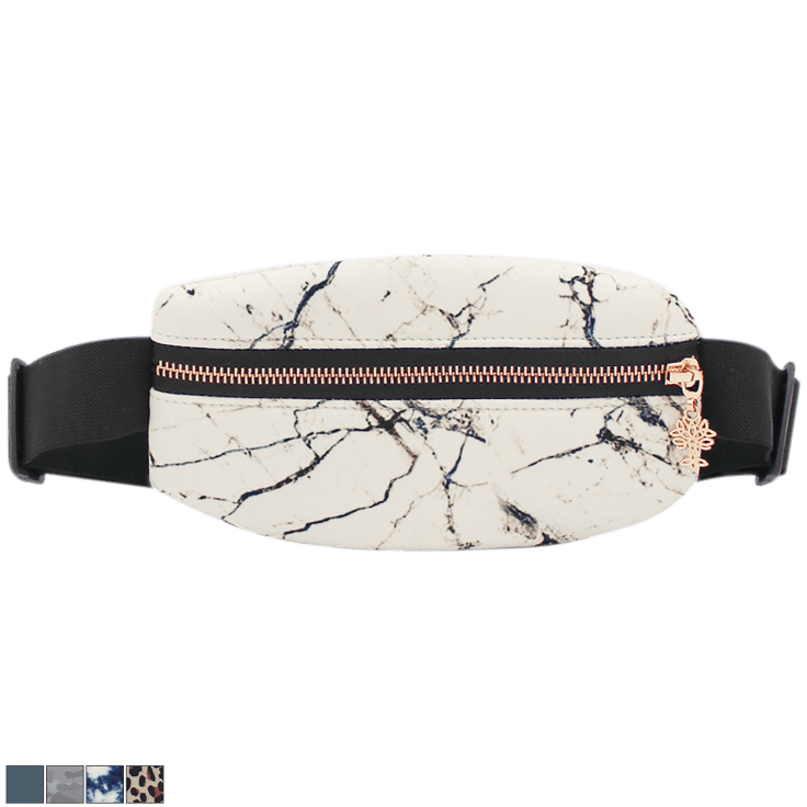 Oak &amp; Reed Traverse Belt Bag White Marble &amp; Rose Gold Hands Free Waist B... - $9.83