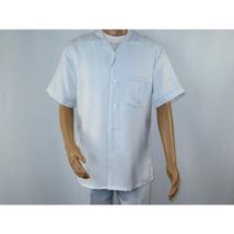 Men 2pc Walking Leisure Suit Short Sleeves By DREAMS 256 Solid White New image 4