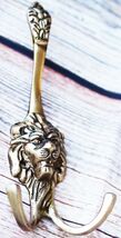 Lion Head Solid Brass Home Bathroom Hat Coat Towel Wall Hanger Hook Uniq... - $16.82
