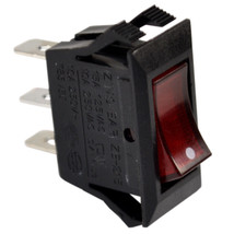 Red Lighted Rocker Switch Black Function ON OFF 3 Prong 15A 125V, Neon Lamp - £14.87 GBP